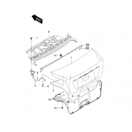 Торсион (пружина) крышки багажника правый Лачетти седан GM 96405840