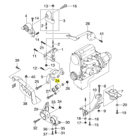 Подушка двигателя (тяга реакт.) передняя Матиз М150 0.8 GM 96565732
