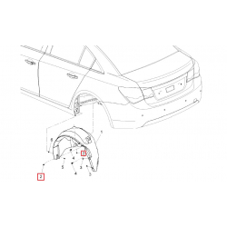 Гайка пластикова кріплення задніх підкрилків Круз GM