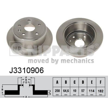 Диск гальмівний задній Леганза NIPPARTS J3310906