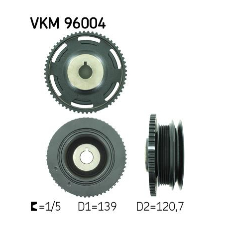 Шкив коленвала Ланос Нексия чугун SKF VKM 96004