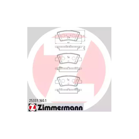 Колодки тормозные дисковые комплект Zimmermann 25337.160.1. Фото 1 25337.160.1