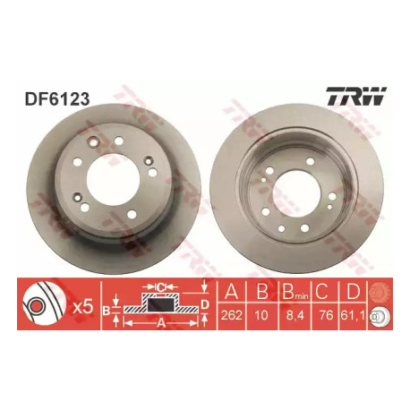Диск тормозной TRW DF6123. Фото 1 DF6123
