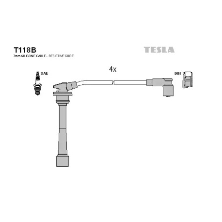 Провода высоковольтные TESLA T118B. Фото 1 T118B