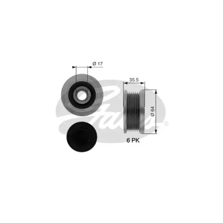 Шкив инерционный (муфта) генератора Gates GT OAP7073. Фото 1 GT OAP7073