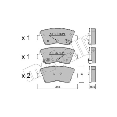 Колодки тормозные дисковые комплект задние Metelli 22-0886-1. Фото 1 22-0886-1