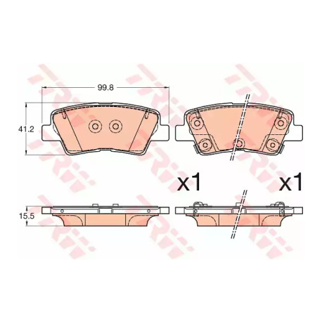 Колодки тормозные дисковые комплект TRW GDB3594. Фото 1 GDB3594