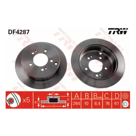 Диск тормозной TRW DF4287. Фото 1 DF4287