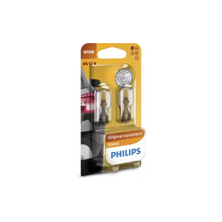 Лампочка W16W (W2.1x9.5d, 16 Вт, 12 V) PHILIPS PH 12067B2. Фото 1 PH 12067B2