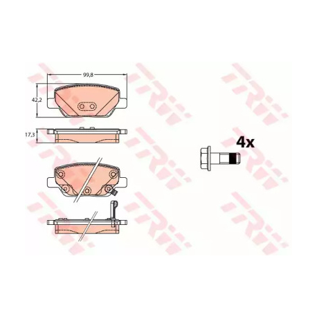 Колодки тормозные дисковые комплект TRW GDB3647. Фото 1 GDB3647