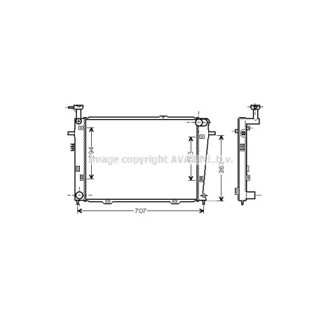 Радіатор охолодження двигуна AVA QUALITY COOLING HY2210. Фото 1 HY2210