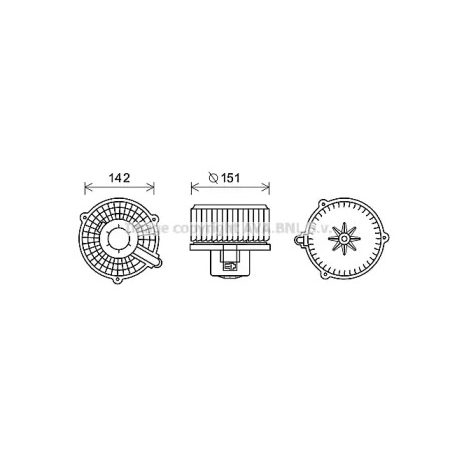 Электродвигатель, вентиляция салона AVA QUALITY COOLING HY8399. Фото 1 HY8399