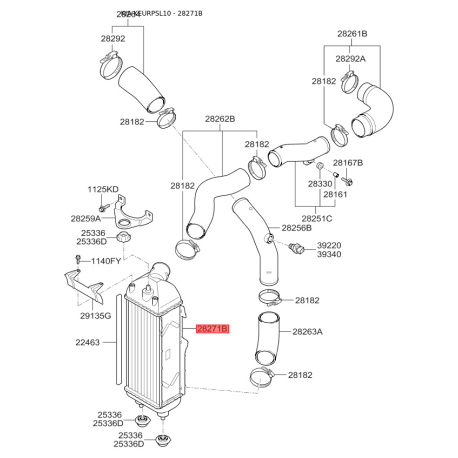 Інтеркулер 28271-2F450 Mobis - 282712F450 - схема з каталогу 28271B, KEURPSL10 282712F450