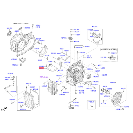 Фільтр масляний АКПП 46321-2F000 Mobis - 463212F000 - схема з каталогу 46321, KRUSPGZ23 463212F000