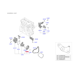Шкив помпы 25129-2G500 Mobis