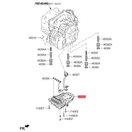 Блок клапанов АКПП 46210-26000 Mobis - 4621026000 - схема с каталога 46210, REURPDXR15 4621026000