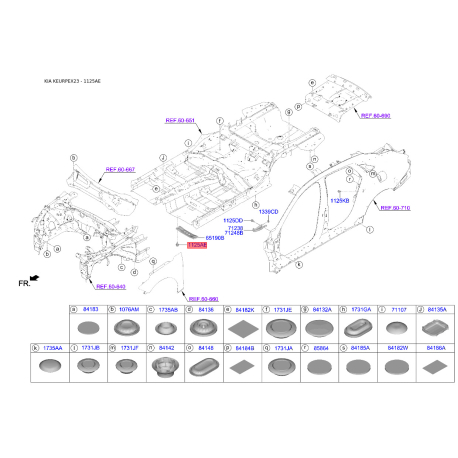 Болт ЭБУ 11254-06166B Mobis - 1125406166B - схема с каталога 1125AE, KEURPEX23 1125406166B