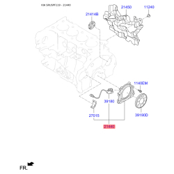 Крышка коленвала задняя с манжетой и датчиком 21440-2F600 Mobis