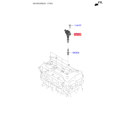 Катушка зажигания 27300-2GGA0 Mobis - 273002GGA0 - схема с каталога 27301, KRUSPJ520 273002GGA0