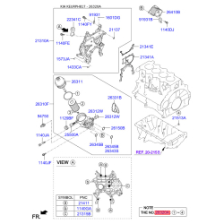 Фильтр масляный 26320-2A501 Mobis