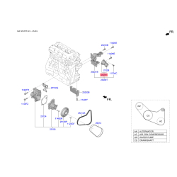 Ролик поликлинового ремня 25281-2F002 Mobis