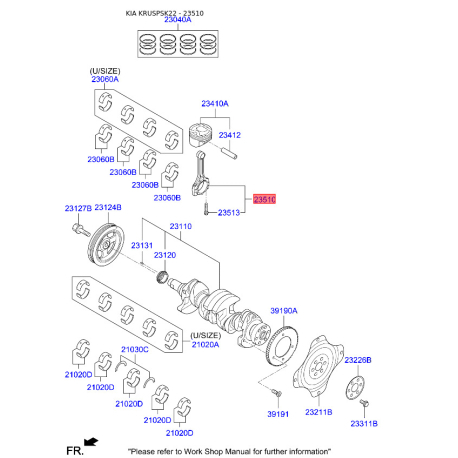 Шатун 23510-2B010 Mobis - 235102B010 - схема с каталога 23510, KRUSPSK22 235102B010
