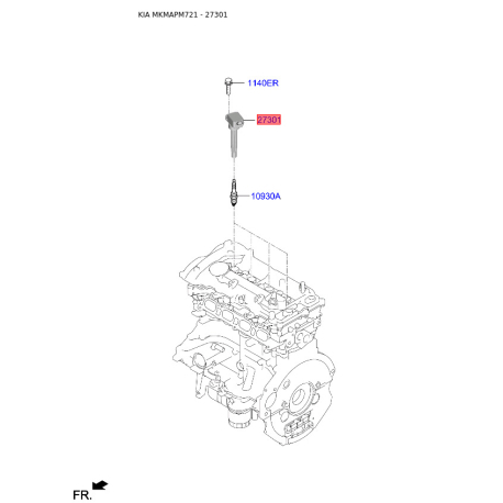 Котушка запалювання 27301-2B120 Mobis - 273012B120 - схема з каталогу 27301, MKMAPM721 273012B120