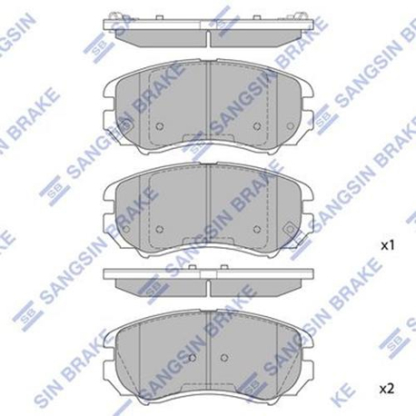 Колодки тормозные дисковые комплект HI-Q Sangsin Brake - SP1202 - изображение №1 SP1202