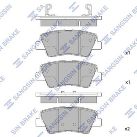 Колодки тормозные дисковые комплект HI-Q Sangsin Brake - SP1239 - изображение №1 SP1239