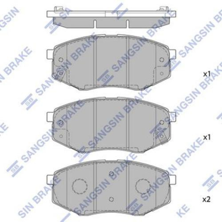 Колодки тормозные дисковые комплект HI-Q Sangsin Brake - SP1374 - изображение №1 SP1374