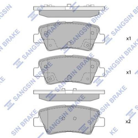 Колодки тормозные дисковые комплект HI-Q Sangsin Brake - SP1407 - изображение №1 SP1407
