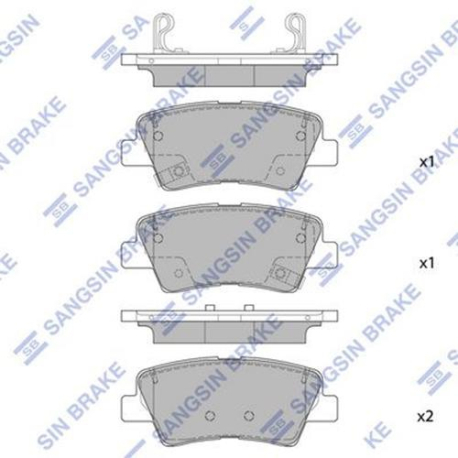 Колодки тормозные дисковые комплект HI-Q Sangsin Brake - SP1845 - изображение №1 SP1845