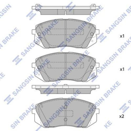 Колодки тормозные дисковые комплект HI-Q Sangsin Brake - SP1849 - изображение №1 SP1849