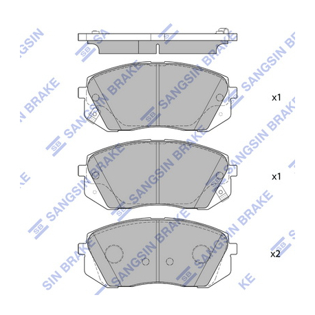 Колодки тормозные дисковые комплект HI-Q Sangsin Brake - SP1682 - изображение №1 SP1682