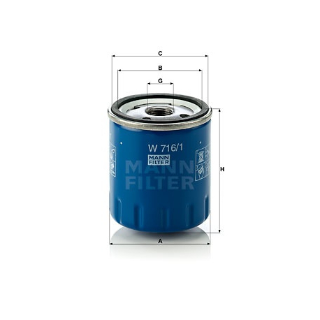Фільтр масляний Епіка 2.0, 2.5 MANN - W 716/1 - зображення №1 W 716/1