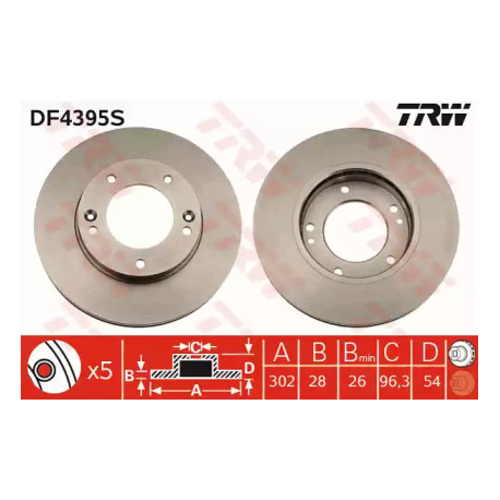 Диск тормозной TRW DF4395S. Фото 1 DF4395S