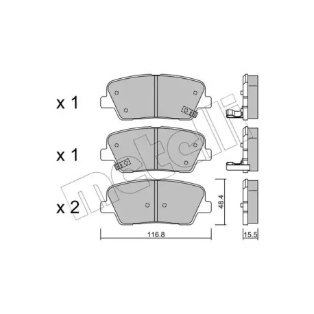 Колодки тормозные дисковые комплект задние Metelli 22-0901-0. Фото 1 22-0901-0
