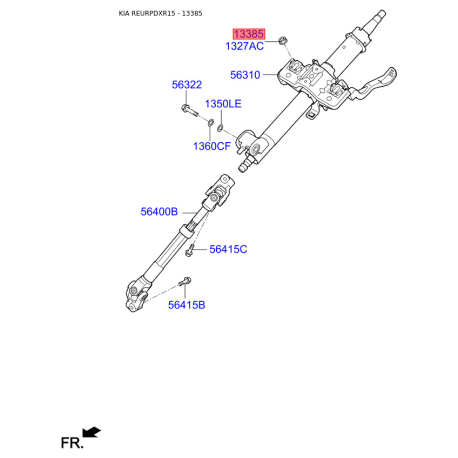 Гайка рулевой колонки 13386-06007B Mobis - 1338606007B - схема с каталога 13385, REURPDXR15 1338606007B