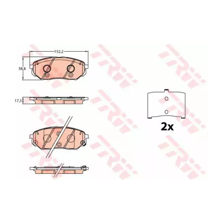 Колодки тормозные дисковые комплект TRW GDB3638. Фото 1 GDB3638