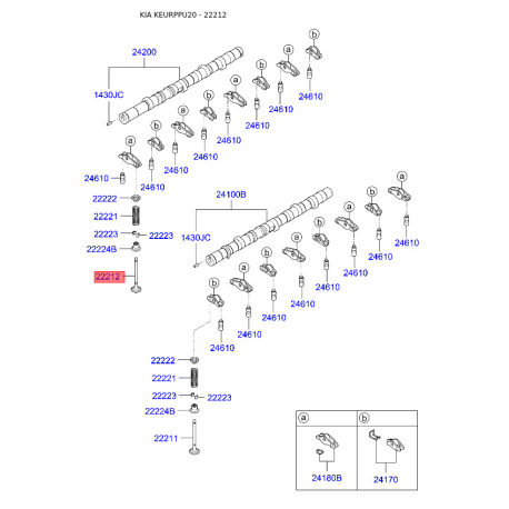 Клапан випускний 22212-4A061 Mobis - 222124A061 - схема з каталогу 22212, KEURPPU20 222124A061