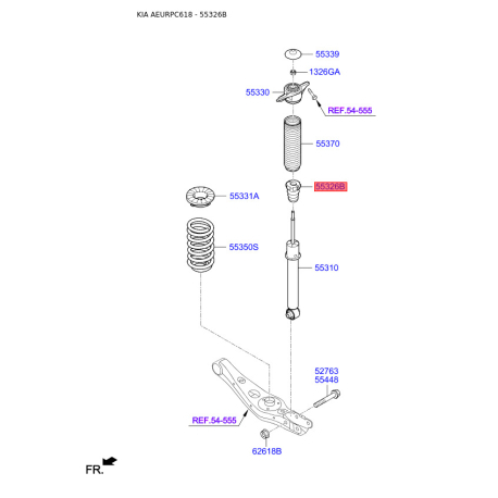 Буфер (отбойник) амортизатора 55326-C5000 Mobis - 55326C5000 - схема с каталога 55326B, AEURPC618 55326C5000