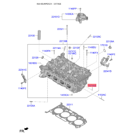 Заглушка двигуна 15734-30000 Mobis - 1573430000 - схема з каталогу 1573GE, KEURPEX23 1573430000