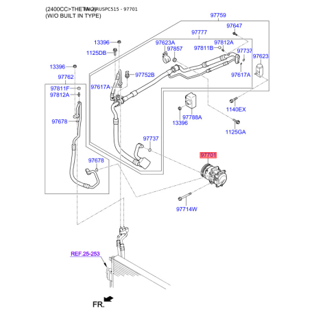 Компрессор кондиционера 97701-2P200 Mobis - 977012P200 - схема с каталога 97701, KRUSPC515 977012P200