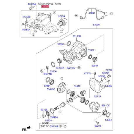 Муфта блокуюча 47800-3B520 Mobis - 478003B520 - схема з каталогу 47800, KKMAPD919 478003B520