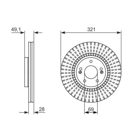 Диск тормозной BOSCH - 0 986 479 786 - изображение №1 0 986 479 786