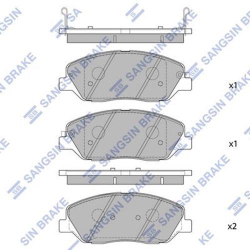 Колодки тормозные дисковые комплект HI-Q Sangsin Brake