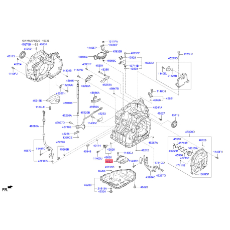 Фильтр масляный АКПП 46321-23000 Mobis - 4632123000 - схема с каталога 46321, KRUSPG620 4632123000