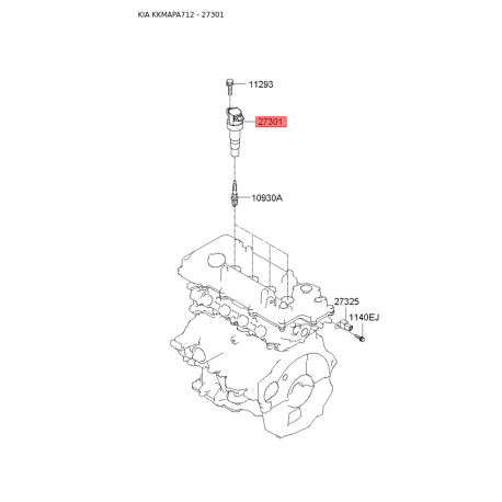Катушка зажигания 27301-2B110 Mobis - 273012B110 - схема с каталога 27301, KKMAPA712 273012B110