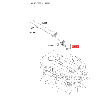 Форсунка 35310-23600 Mobis - 3531023600 - схема с каталога 35310, SEURPED10 3531023600