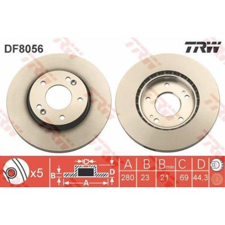 Диск тормозной TRW - DF8056 - изображение №1 DF8056